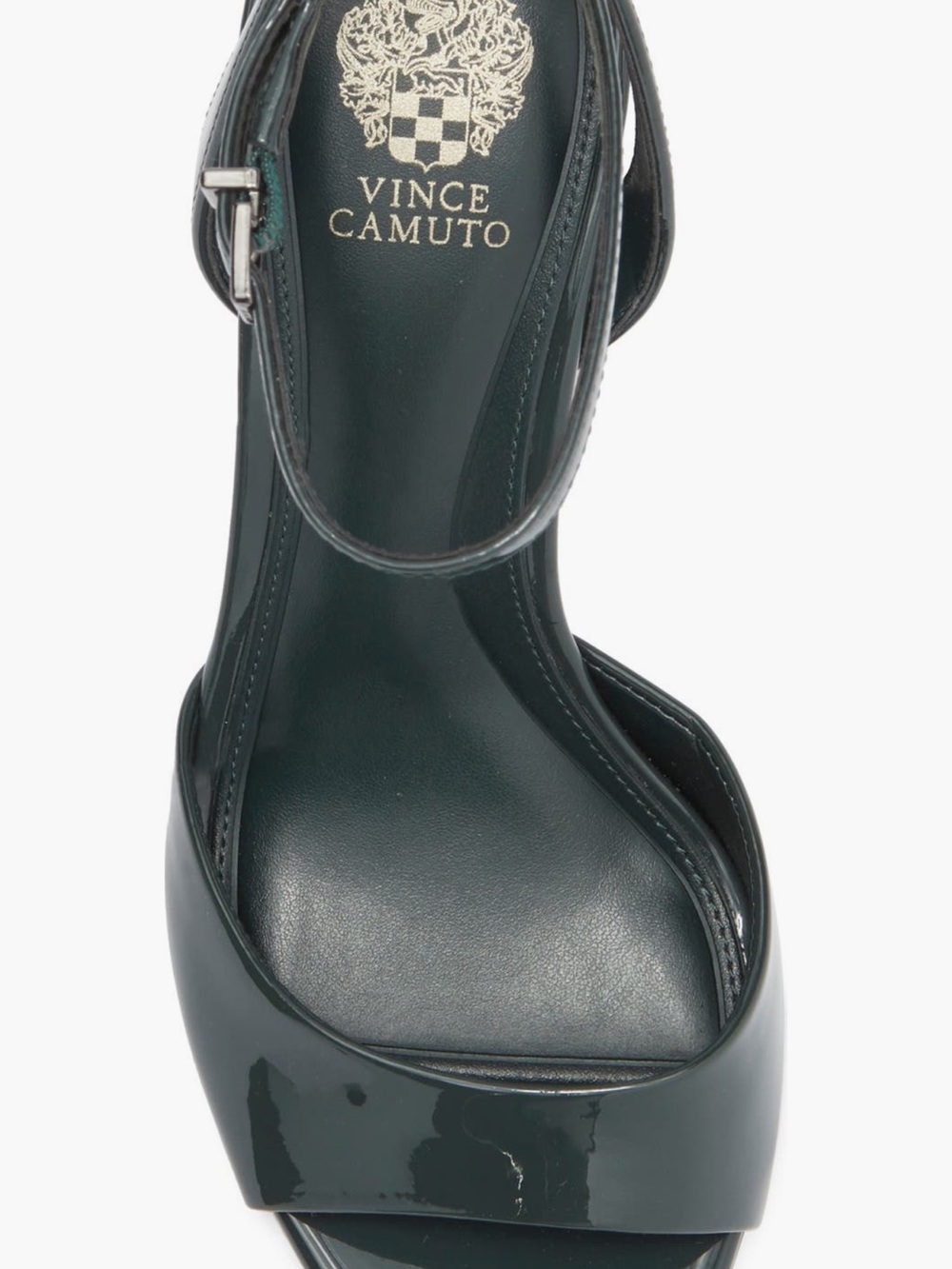 Vince Camuto Emerald Patent Open-Toe Ankle-Strap Heels sz 7.5 - Picture 3 of 12